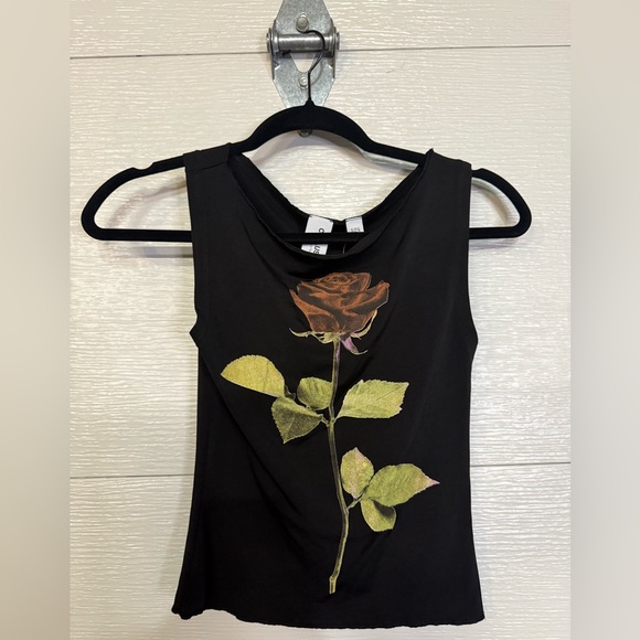 ASOS COLLUSION ROSE PRINT FITTED TOP 2 - Picture 2 of 3